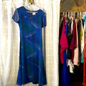 K.C. Spencer Subtle Blue Abstract Print Dress
